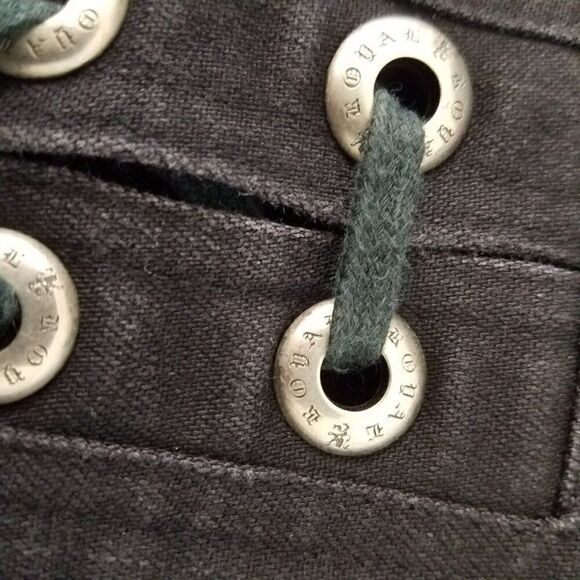 Womens A-Line Skirt Black Lace Up Zip Up Stretch Size 8 Mod Groovy - Picture 5 of 10